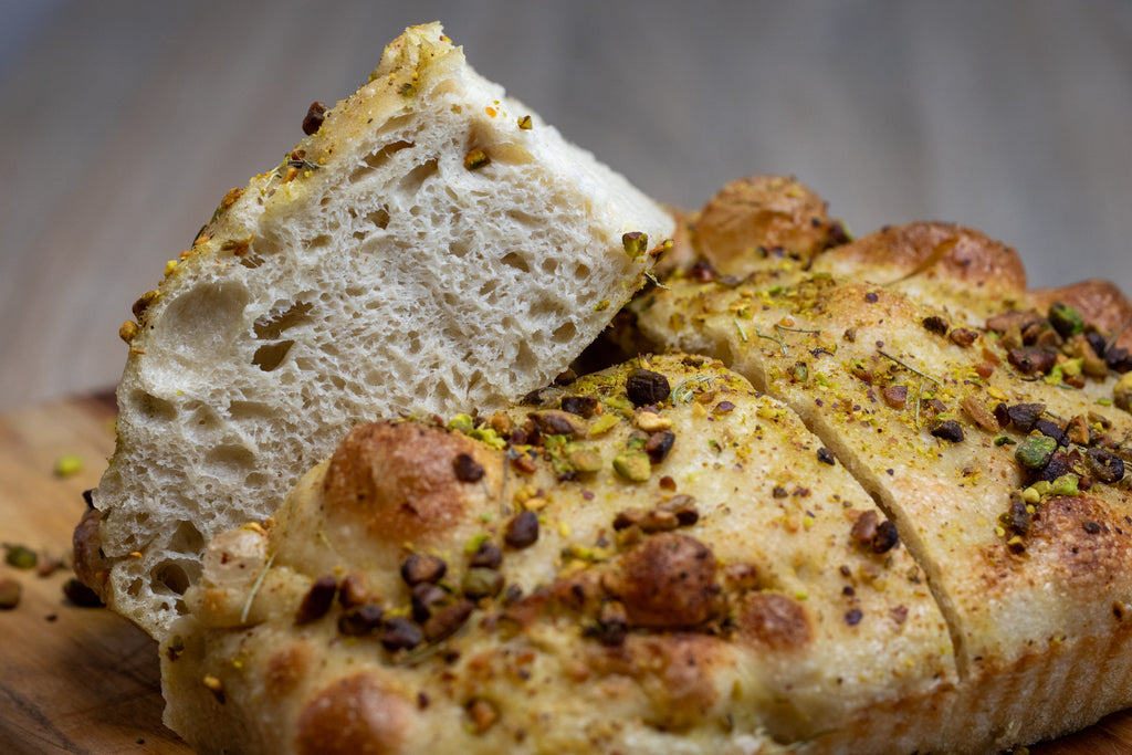 Focaccia Pistacho Romero (Porción)