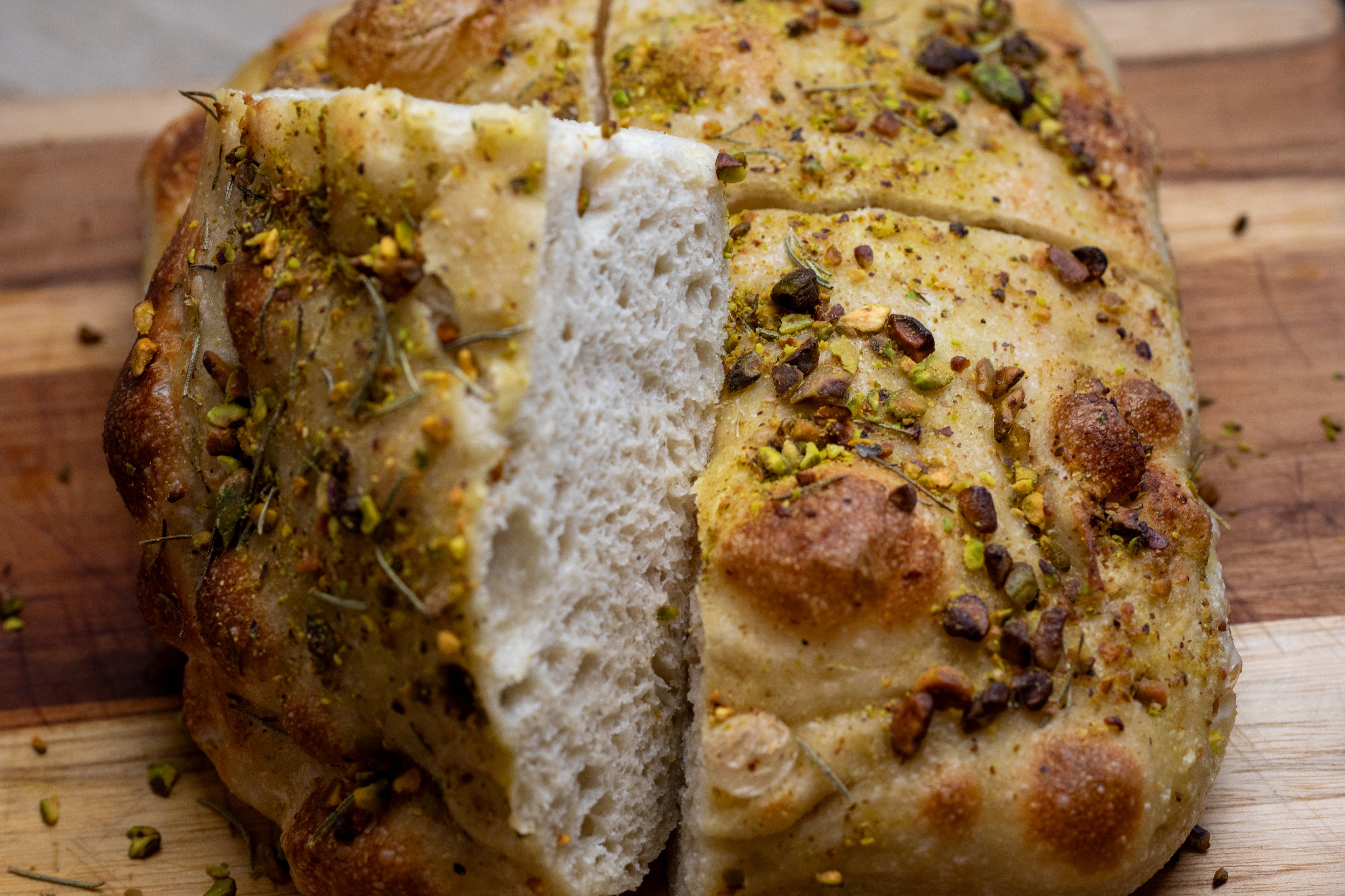 Focaccia Pistacho Romero (Porción)