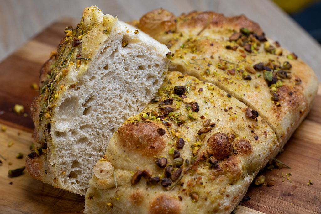 Focaccia Pistacho Romero (Porción)