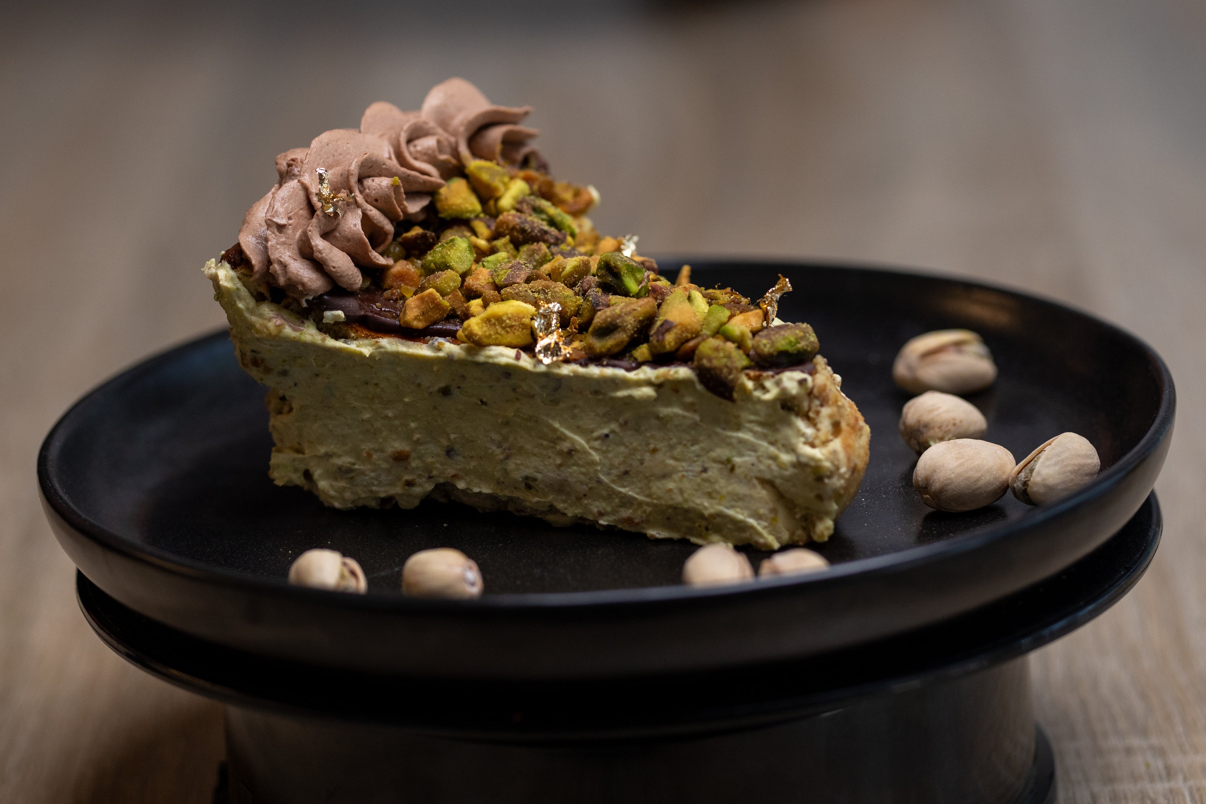 Tarta Vasca De Pistacho Cero Azucar (Porcion)